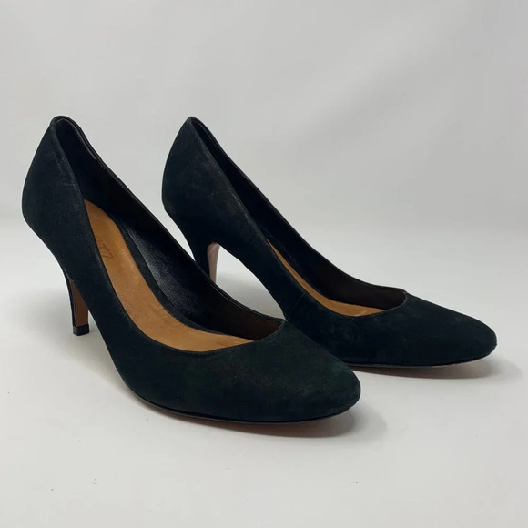 Schutz Black Suede Closed Toe Classic Pumps Heels - Picture 3 of 8